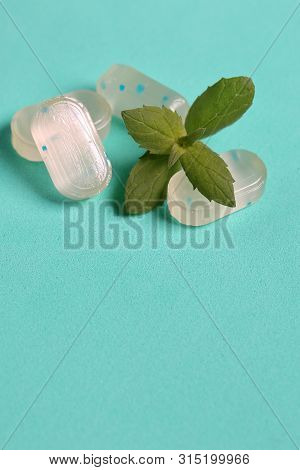 Peppermint Candies For Breath Freshening. With Refreshing Microgranules. Cooling Menthol For Sore Th