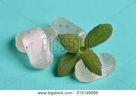 Peppermint Candies For Breath Freshening. With Refreshing Microgranules. Cooling Menthol For Sore Th