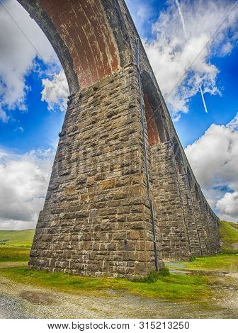 View Of Large Victorian Viaduct In Rural Countryside Scenery