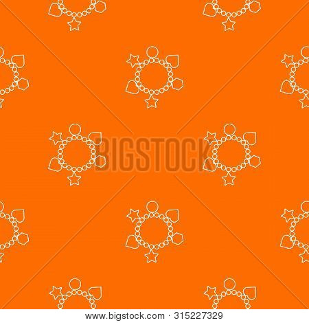 Charm Bracelet Pattern Vector Orange For Any Web Design Best