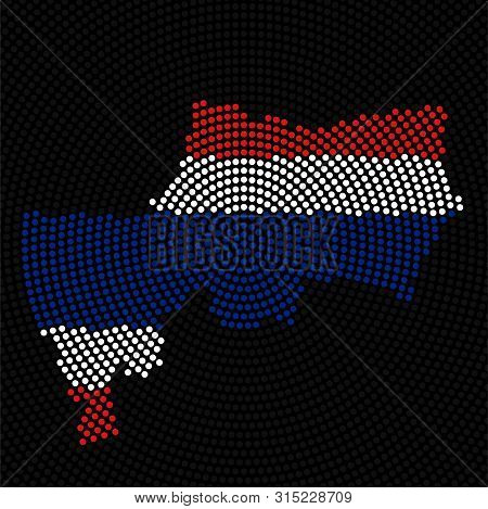 Abstract Map Bangkok Of Radial Dots With Flag Thailand Inside
