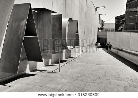 Cartagena, Murcia, Spain- July 26, 2019: Tourists Visiting Archeological Remains In The Underwater M