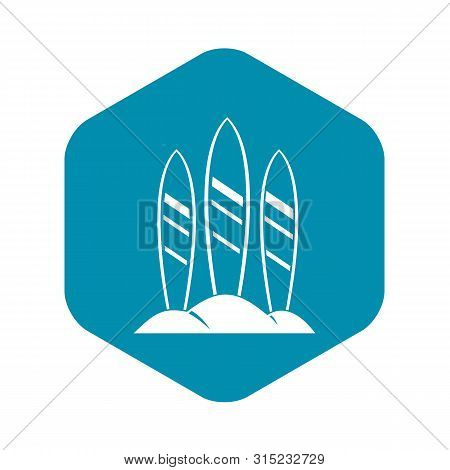 Serfing Board Icon. Simple Illustration Of Serfing Board Vector Icon For Web