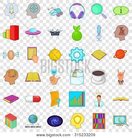 Human Head Icons Set. Cartoon Style Of 36 Human Head Vector Icons For Web For Any Design