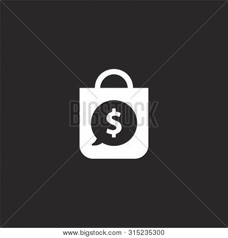Shopping Bag Icon. Filled Shopping Bag Icon For Website Design And Mobile, App Development. Shopping