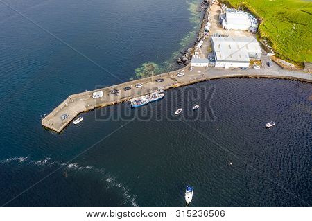 Aerial View Of Teelin Bay In County Donegal On The Wild Atlantic Way In Ireland