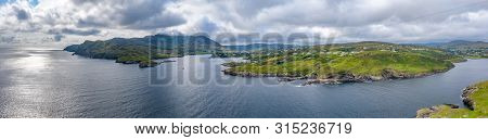 Aerial View Of Teelin Bay In County Donegal On The Wild Atlantic Way In Ireland