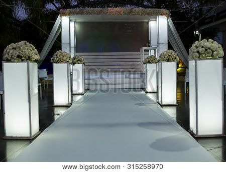 Beautiful Photo Of The Jewish Hupa , Wedding Outdoor .