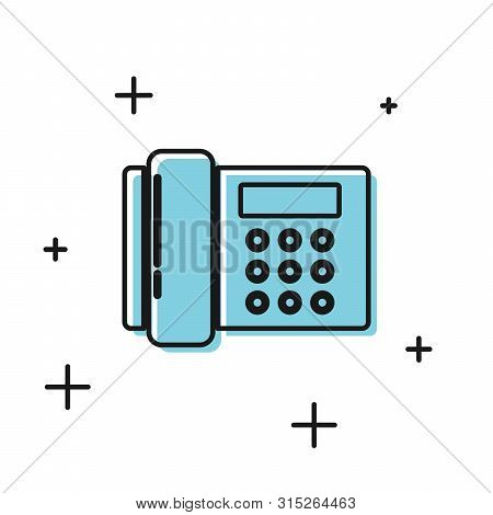 Black Telephone Icon Isolated On White Background. Landline Phone. Vector Illustration