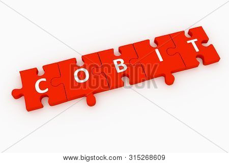 Cobit Puzzle White Background Concept 3d Illustration