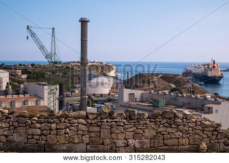Marsaxlokk City Malta, July 21 2019. Delimara Power Station Marsaxlokk City Malta