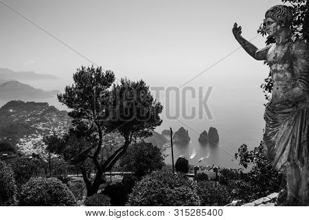 View Of Capri Island From Monte Solaro, In Anacapri