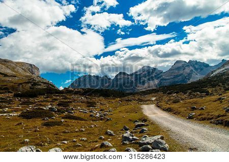 The Italian Dolomiti Of The Fanes-sennes-braies Natural Park During A Colorful Autumn