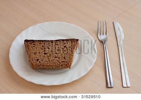 A toast bread crumbs on a plate