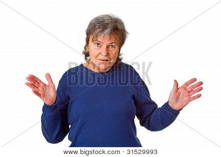 weibliche Senior mit offenen Armen