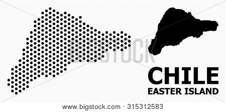 Pixelated Map Of Easter Island Composition And Solid Illustration. Vector Map Of Easter Island Compo