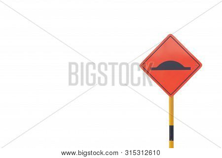 Warning Sign, Isolated From White Background, Clipping Path