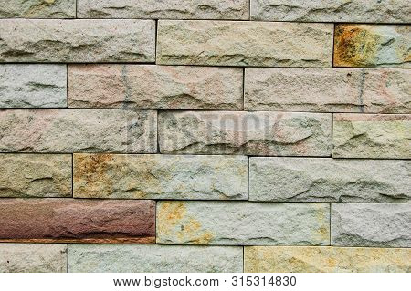 White Grunge Brick Texture On Wall Background.