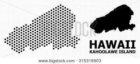 Pixel Map Of Kahoolawe Island Composition And Solid Illustration. Vector Map Of Kahoolawe Island Com