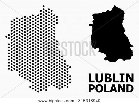 Pixel Map Of Lublin Province Composition And Solid Illustration. Vector Map Of Lublin Province Compo