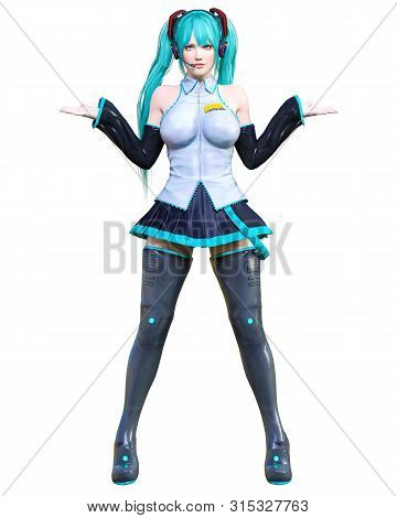 3D Comics Cosplay Anime Girl.