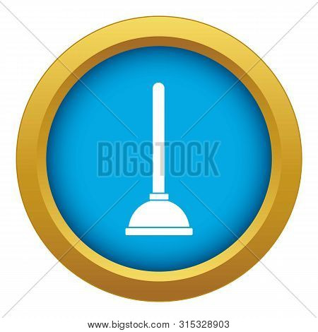 Toilet Plunger Icon Blue Isolated On White Background For Any Design