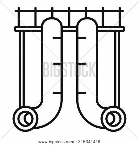 Aquapark Pipe Slide Icon. Outline Aquapark Pipe Slide Vector Icon For Web Design Isolated On White B