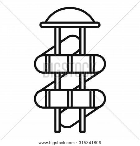 Waterpark Pipe Icon. Outline Waterpark Pipe Vector Icon For Web Design Isolated On White Background
