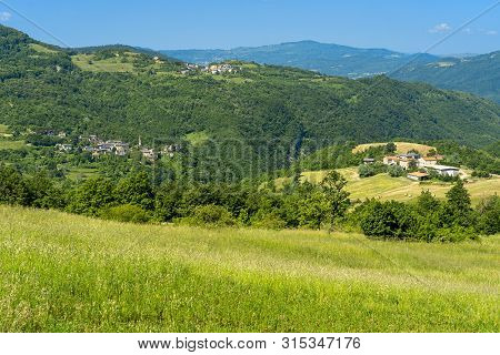 Springtime Landscape Along The Road From Bettola To Prato Barbieri, Piacenza, Emilia-romagna, Italy