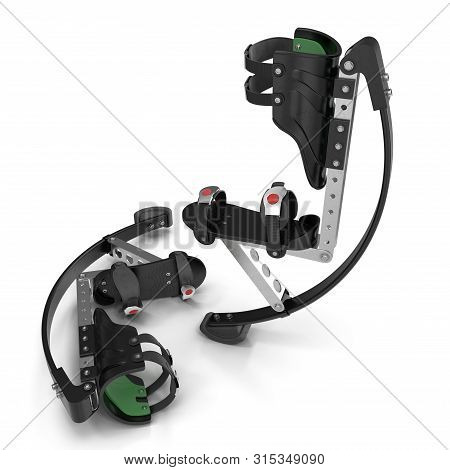 Jumping Stilts Isolated On White Background 3d Illustration