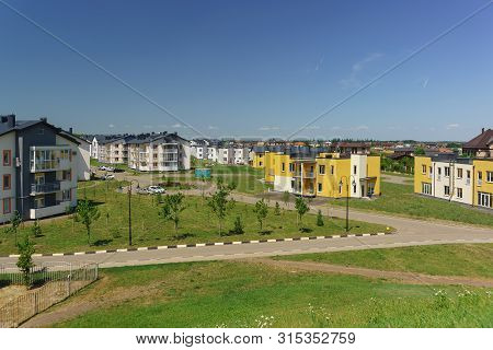 Low-rise Apartment Buildings In The New District Of Krasnodar On The Streets Of Schumann And Wagner 