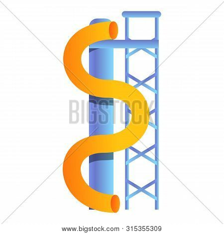 Big Tower Waterpark Icon. Cartoon Of Big Tower Waterpark Vector Icon For Web Design Isolated On Whit