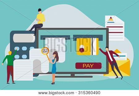 Good And Service Tax Gst Concept With Finanical Elements Or Concept Of Online Payment, Management Ar