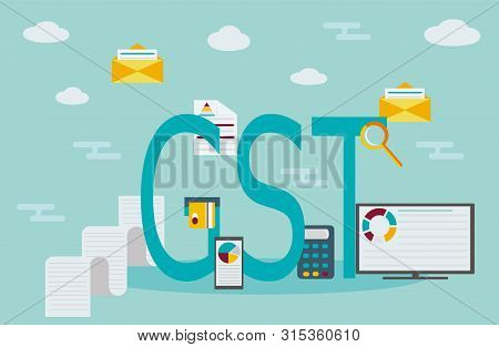 Good And Service Tax Gst Concept With Finanical Elements Or Concept Of Online Payment, Management Ar