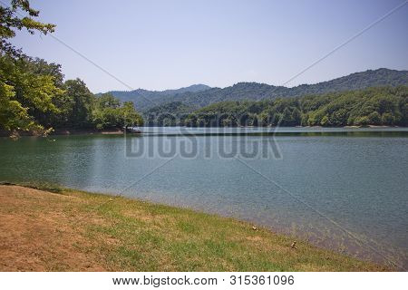 Khanbulan Reservoir Near The City Of Lankaran In Southern Azerbaijan In Summer
