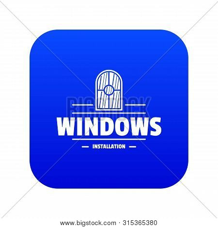 Window Installiation Icon Blue Isolated On White Background
