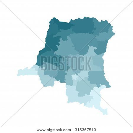 Vector Isolated Illustration Of Simplified Administrative Map Of Democratic Republic Of The Congo. B