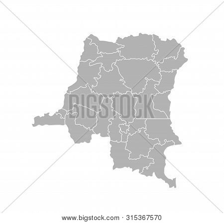 Vector Isolated Illustration Of Simplified Administrative Map Of Democratic Republic Of The Congo. B