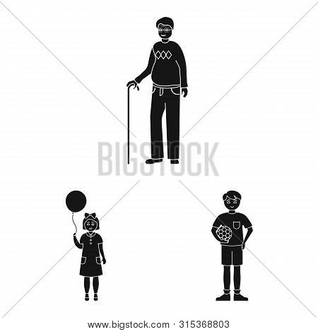 Isolated Object Of Face And Portrait Logo. Collection Of Face And People Vector Icon For Stock.