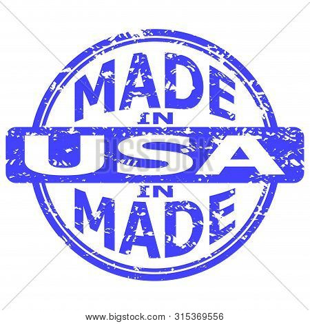Fabricated In United States Of America. Vector Made In Usa, Produce From American Region, Manufactur