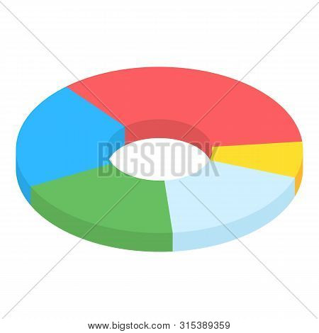 Business Plan Pie Chart Icon. Isometric Of Business Plan Pie Chart Vector Icon For Web Design Isolat