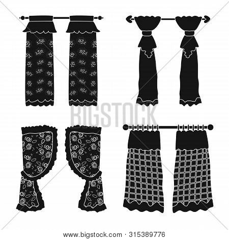 Isolated Object Of Garter And Blinds Sign. Set Of Garter And Drapery Stock Symbol For Web.