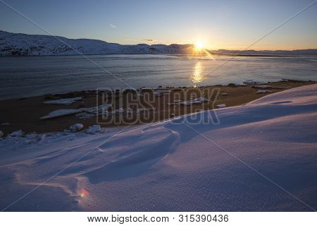 Barents Sea Bay. Kola Peninsula Landscape