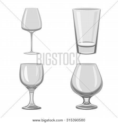 Vector Illustration Of Capacity And Glassware Symbol. Set Of Capacity And Restaurant Stock Vector Il