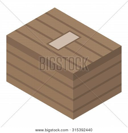 Wood Army Box Icon. Isometric Of Wood Army Box Vector Icon For Web Design Isolated On White Backgrou