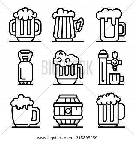 Kvass Icons Set. Outline Set Of Kvass Vector Icons For Web Design Isolated On White Background
