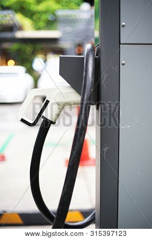 Electrical Car Charger Station At Public Park
