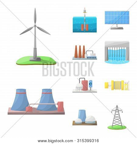 Vector Illustration Of Energy And Alternative Sign. Collection Of Energy And Development Stock Vecto