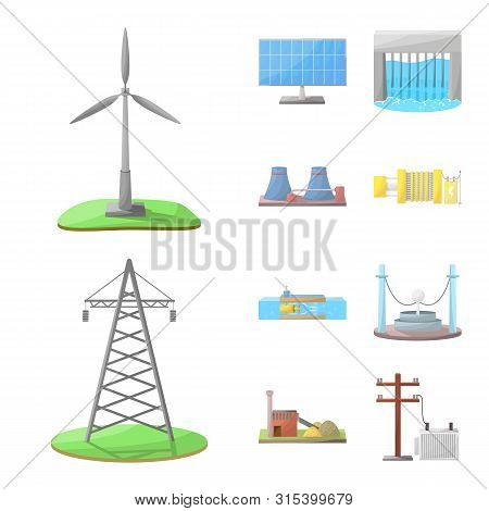 Isolated Object Of Energy And Alternative Logo. Collection Of Energy And Development Stock Vector Il