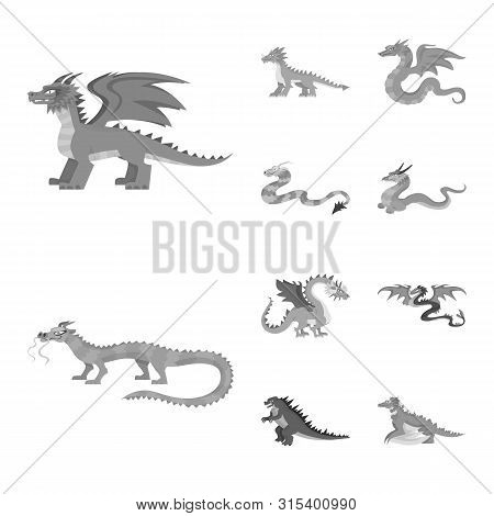 Isolated Object Of Wild And Mythical Icon. Set Of Wild And Halloween Stock Vector Illustration.